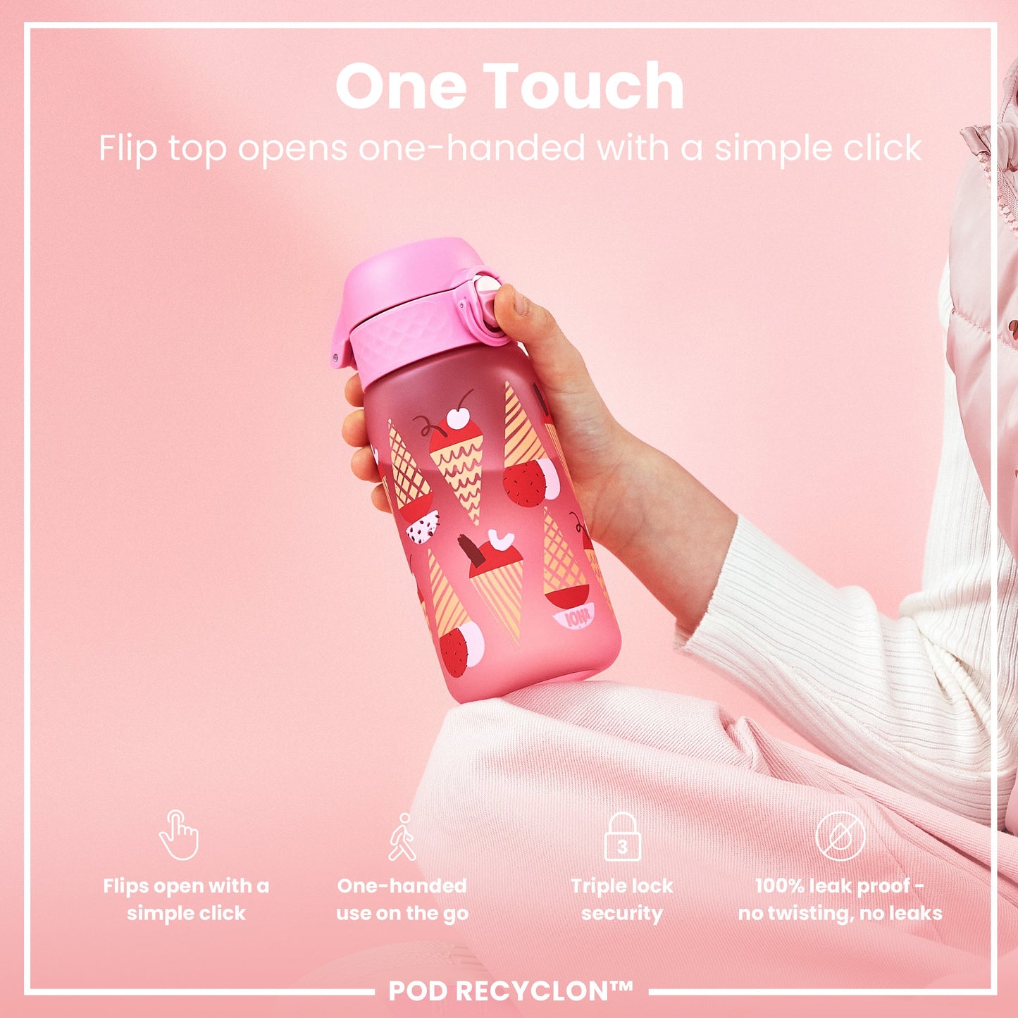 Auslaufsichere Kinderwasserflasche, Recyclon™, Kätzchen, 350 ml (12 oz)