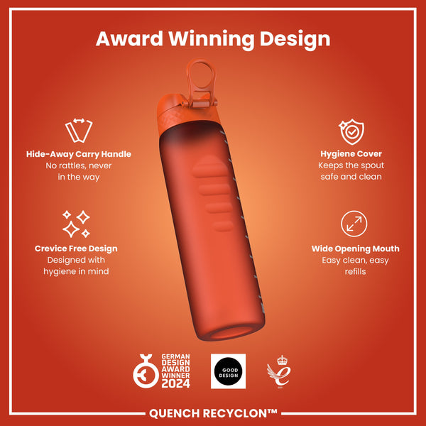 Leak Proof 1 litre Water Bottle, Recyclon, Hearty Orange, 1L