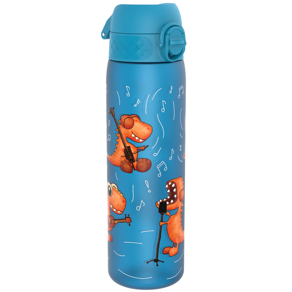 Auslaufsichere, schlanke Wasserflasche, Recyclon, Dino-Band, 500 ml (18 oz)