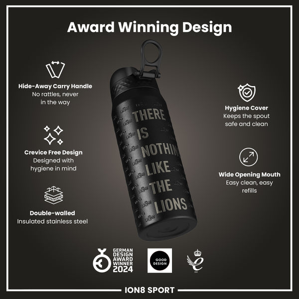 Lions X ION8 Insulated Steel Water Bottle, British & Irish Lions, Nothing Like The Lions, 750ml (24oz)