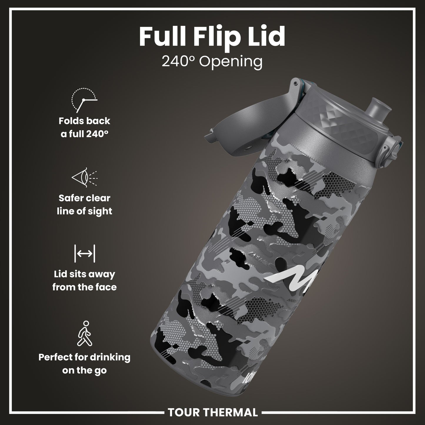 MotoGP X ION8 Insulated Steel Water Bottle, MotoGP Camouflage, 750ml (24oz)