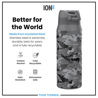 MotoGP X ION8 Insulated Steel Water Bottle, MotoGP Camouflage, 750ml (24oz)