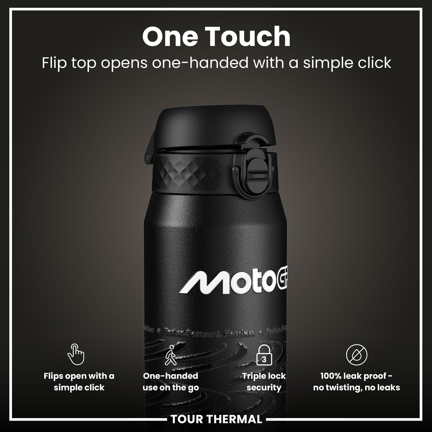 MotoGP X ION8 Insulated Steel Water Bottle, MotoGP Lean, 750ml (24oz)