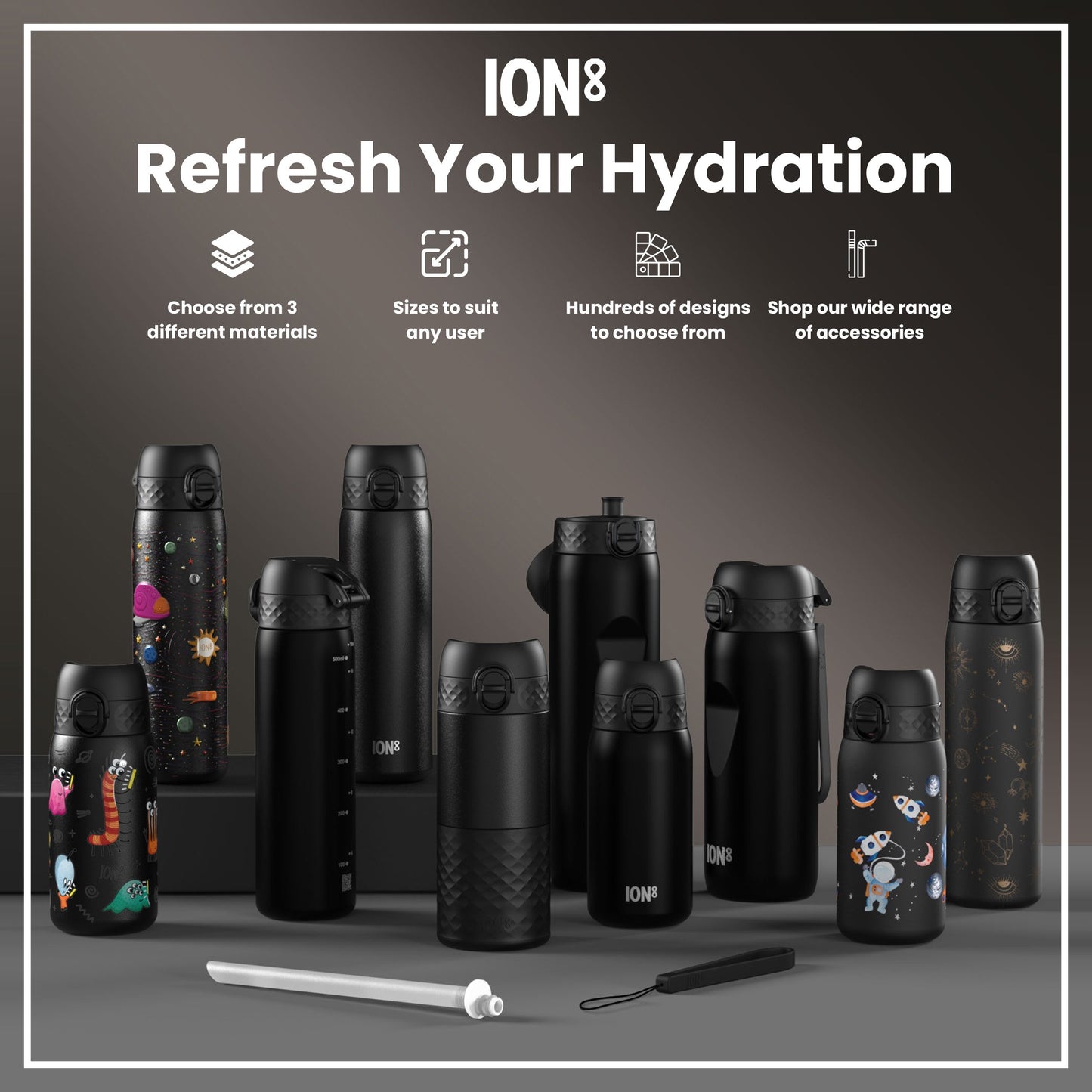 MotoGP X ION8 Insulated Steel Water Bottle, MotoGP Lean, 750ml (24oz)