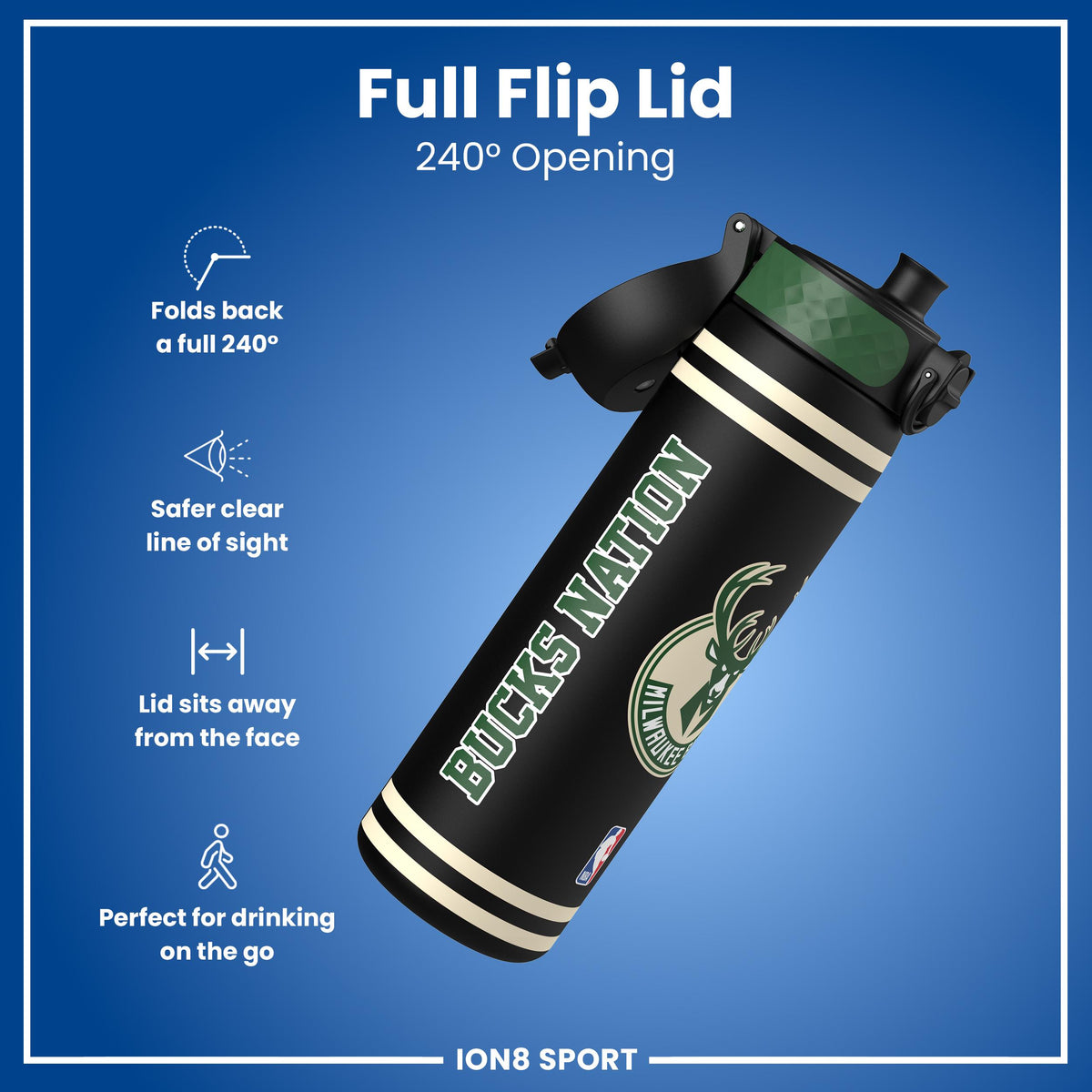 NBA x ION8, Recyclon, Milwaukee Bucks, 500ml (18oz)