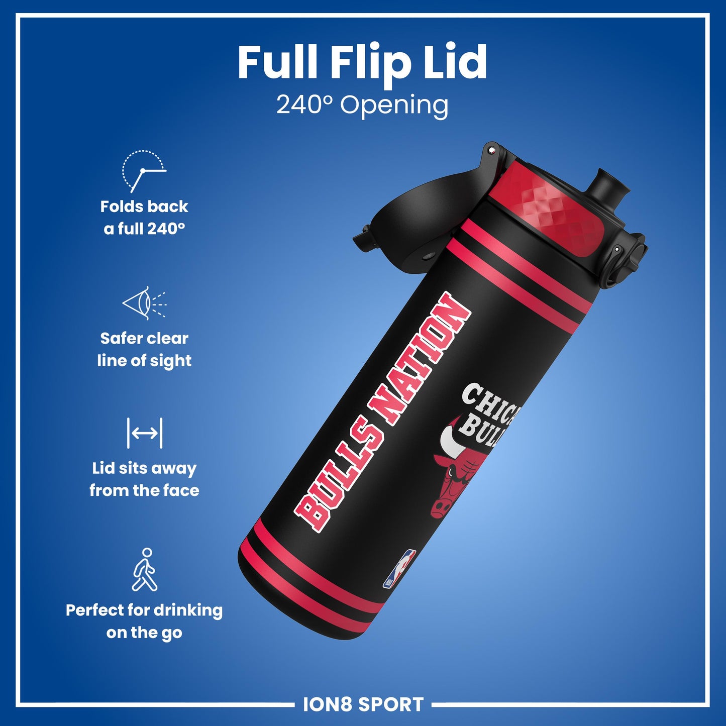 NBA x Ion8 Sports, Recyclon, Chicago Bulls, 500ml (18oz)