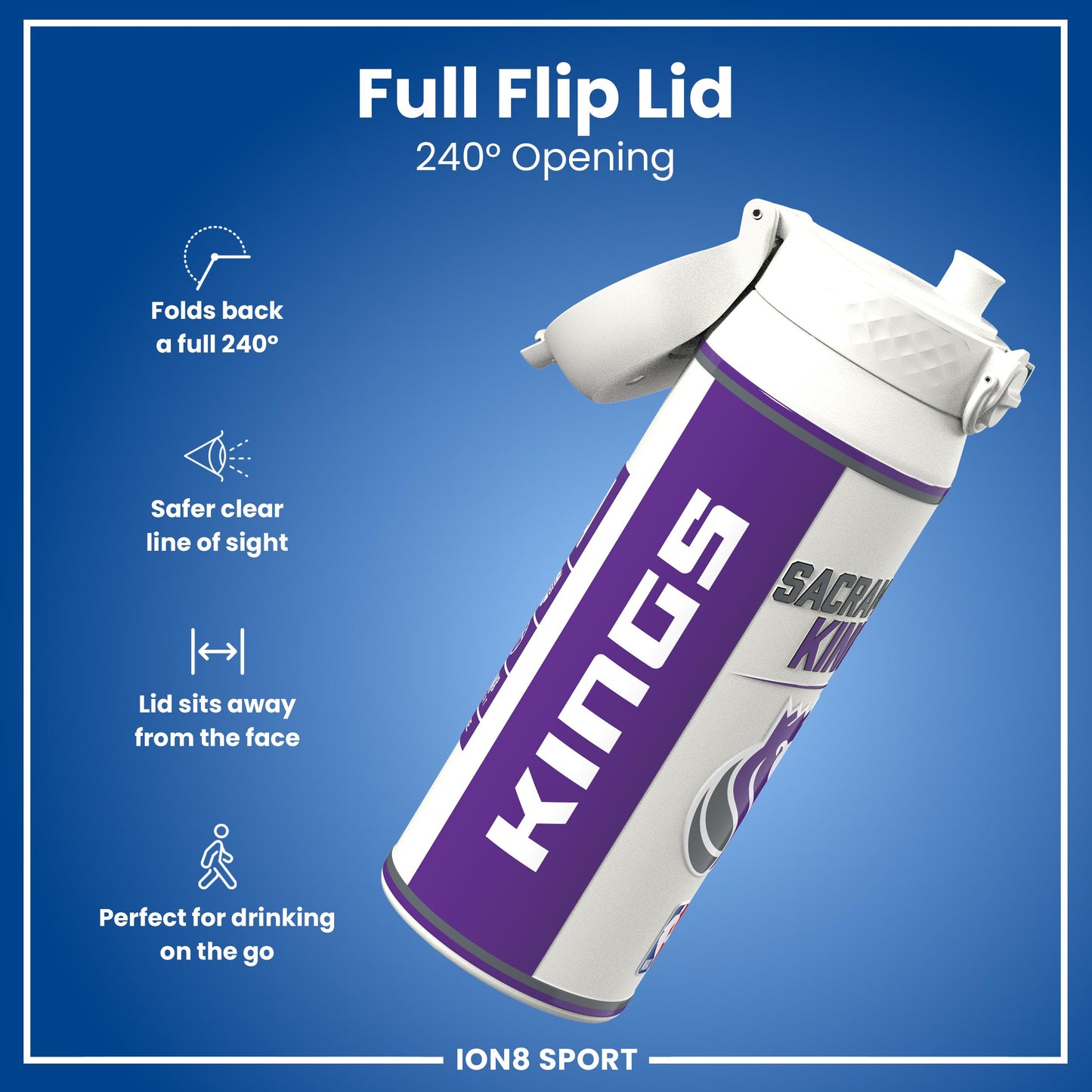 NBA x Ion8 Sports, Insulated Bottle, Sacramento Kings, 750ml (24oz)