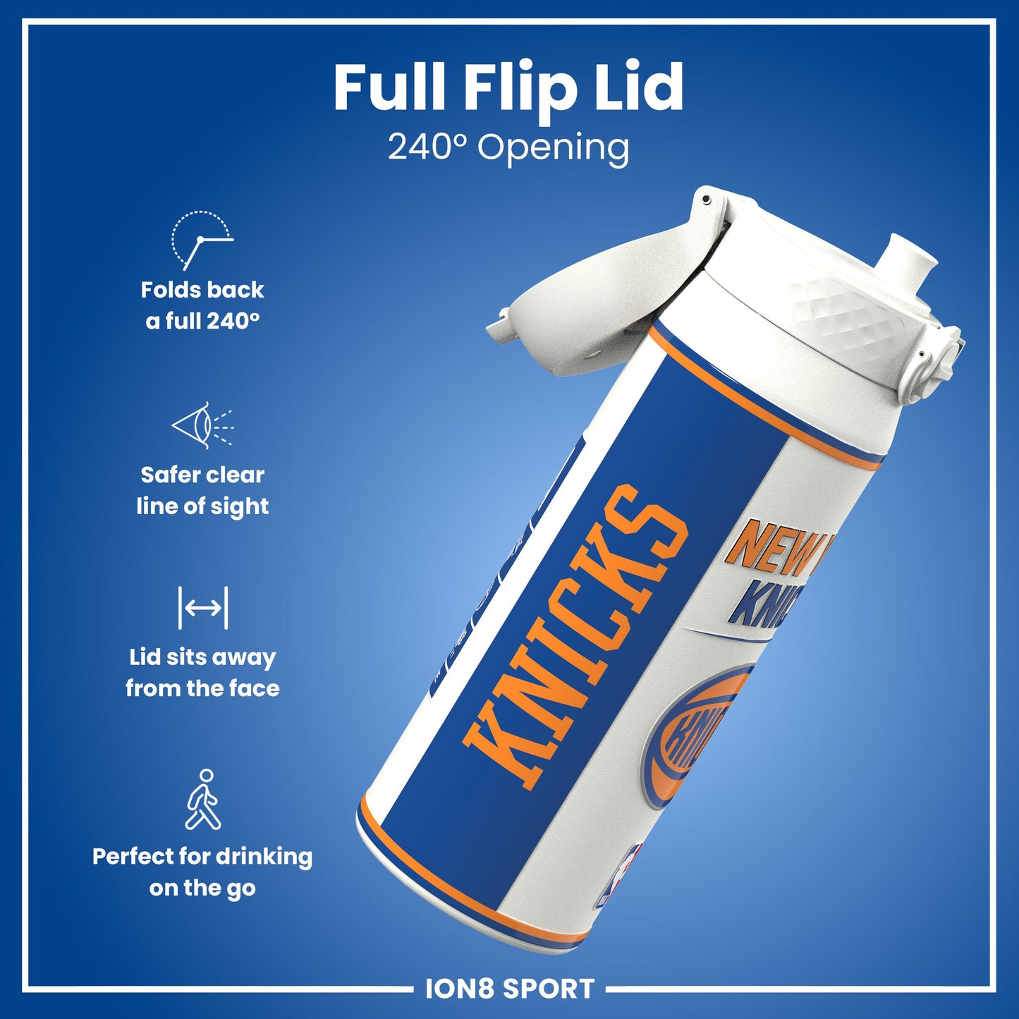NBA x Ion8 Sports, Insulated Bottle, NY Knicks, 750ml (24oz)