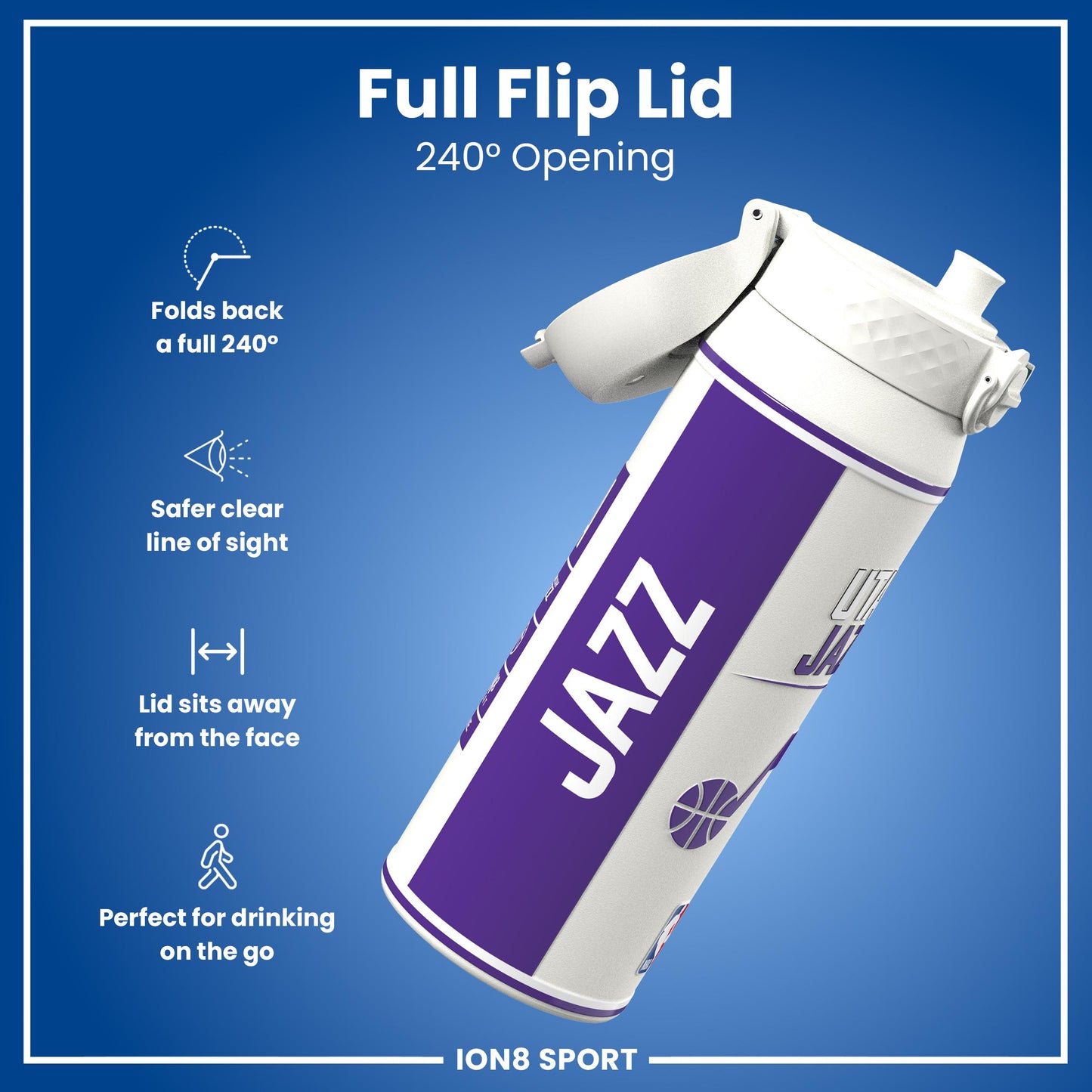 NBA x Ion8 Sports, Insulated Bottle, Utah Jazz, 750ml (24oz)