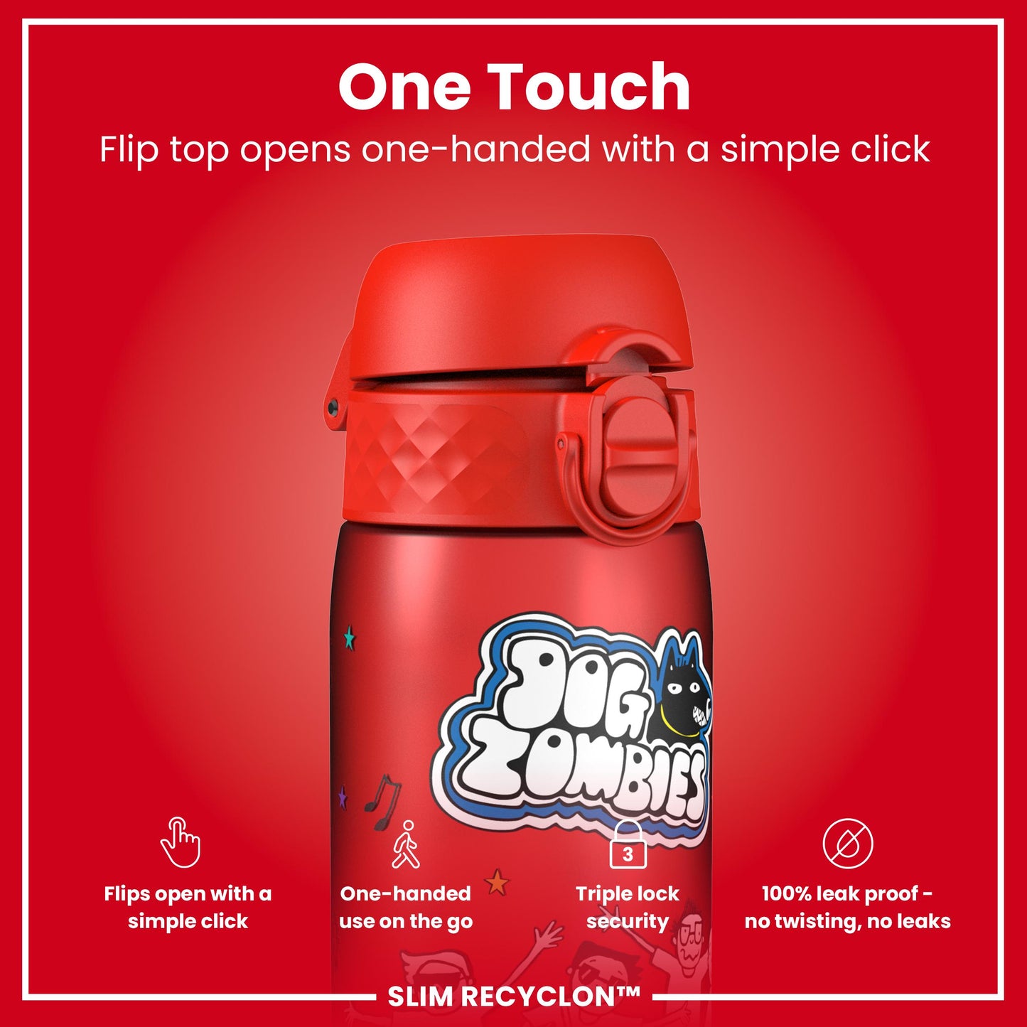 Tom Gates x Ion8 Leakproof, Recyclon, Dog Zombies, 500ml (18oz)