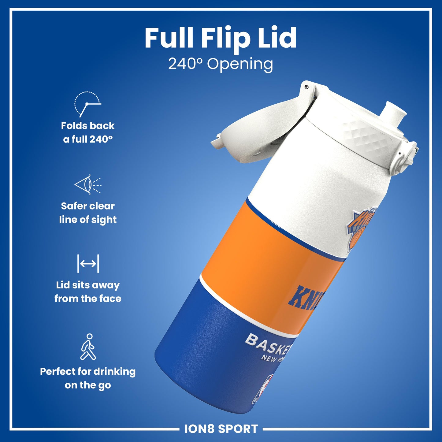 NBA x Ion8 Sports, Insulated Bottle, NY Knicks, 750ml (24oz)