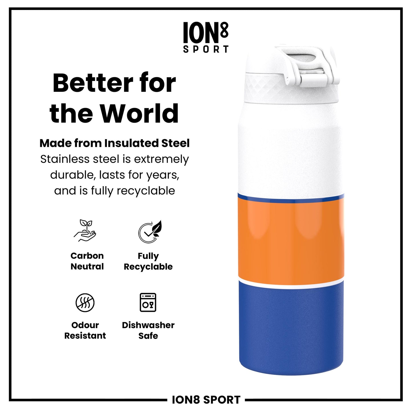 NBA x Ion8 Sports, Insulated Bottle, NY Knicks, 750ml (24oz)