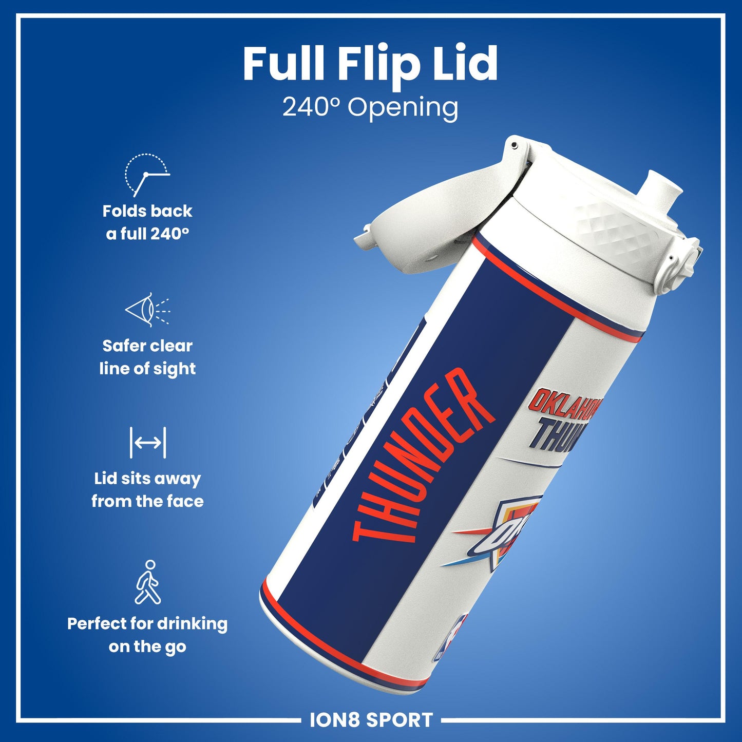 NBA x Ion8 Sports, Insulated Bottle, OK City Thunder, 750ml (24oz)