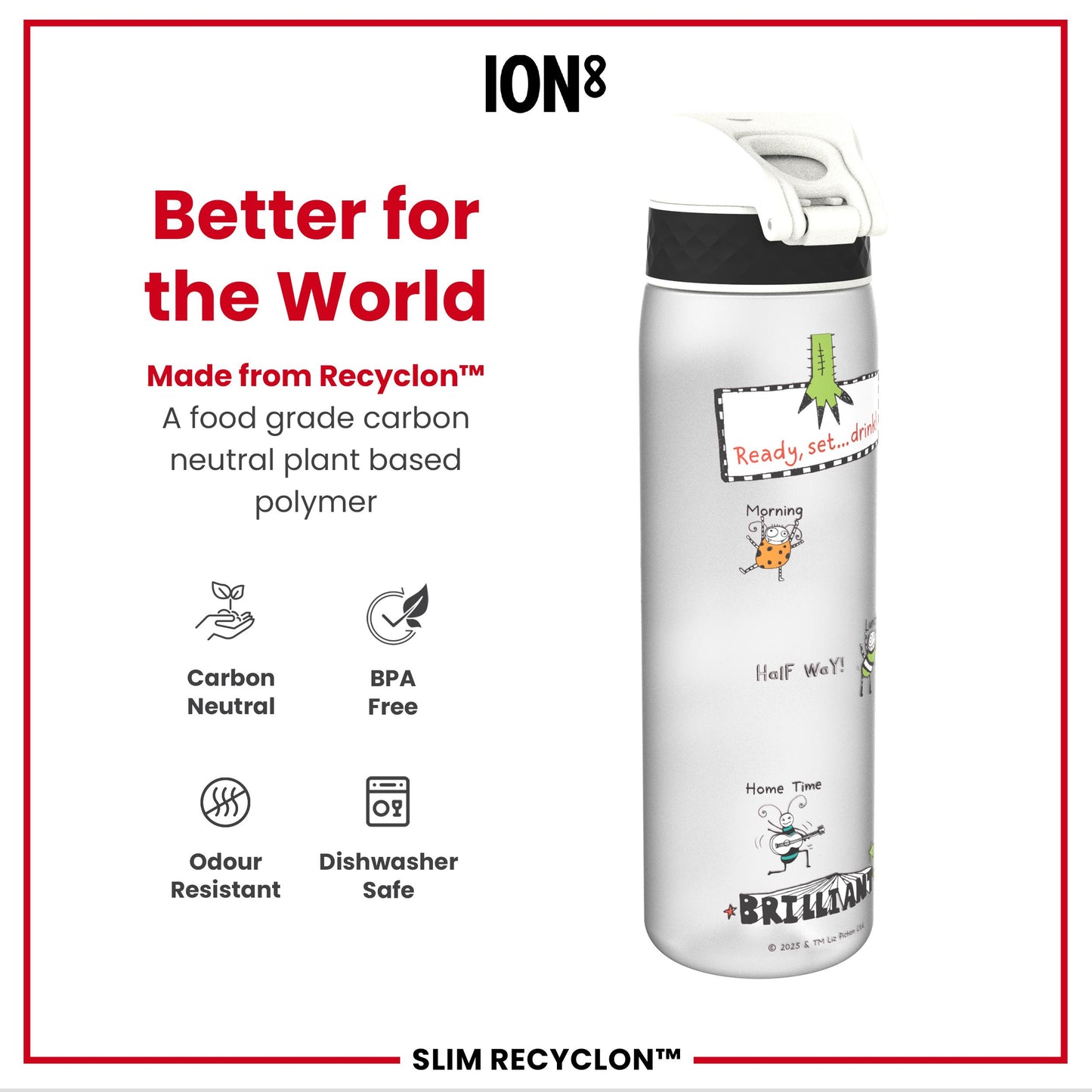 Tom Gates x Ion8 Leakproof, Recyclon, Motivator, 500ml (18oz)