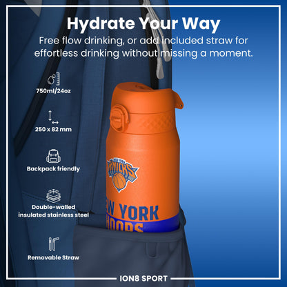 NBA x Ion8 Sports, Insulated Bottle, NY Knicks, 750ml (24oz)