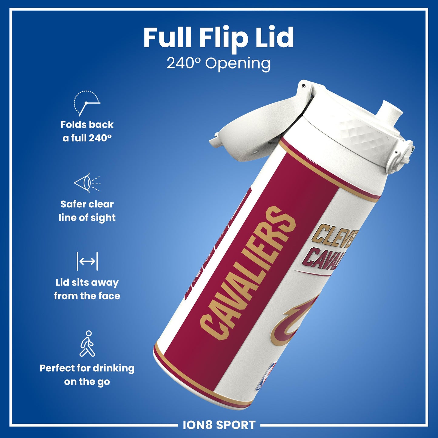NBA x Ion8 Sports, Insulated Bottle, Cleveland Cavaliers, 750ml (24oz)