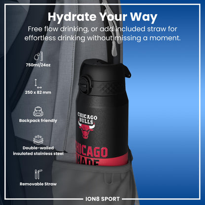 NBA x Ion8 Sports, Insulated Bottle, Chicago Bulls, 750ml (24oz)