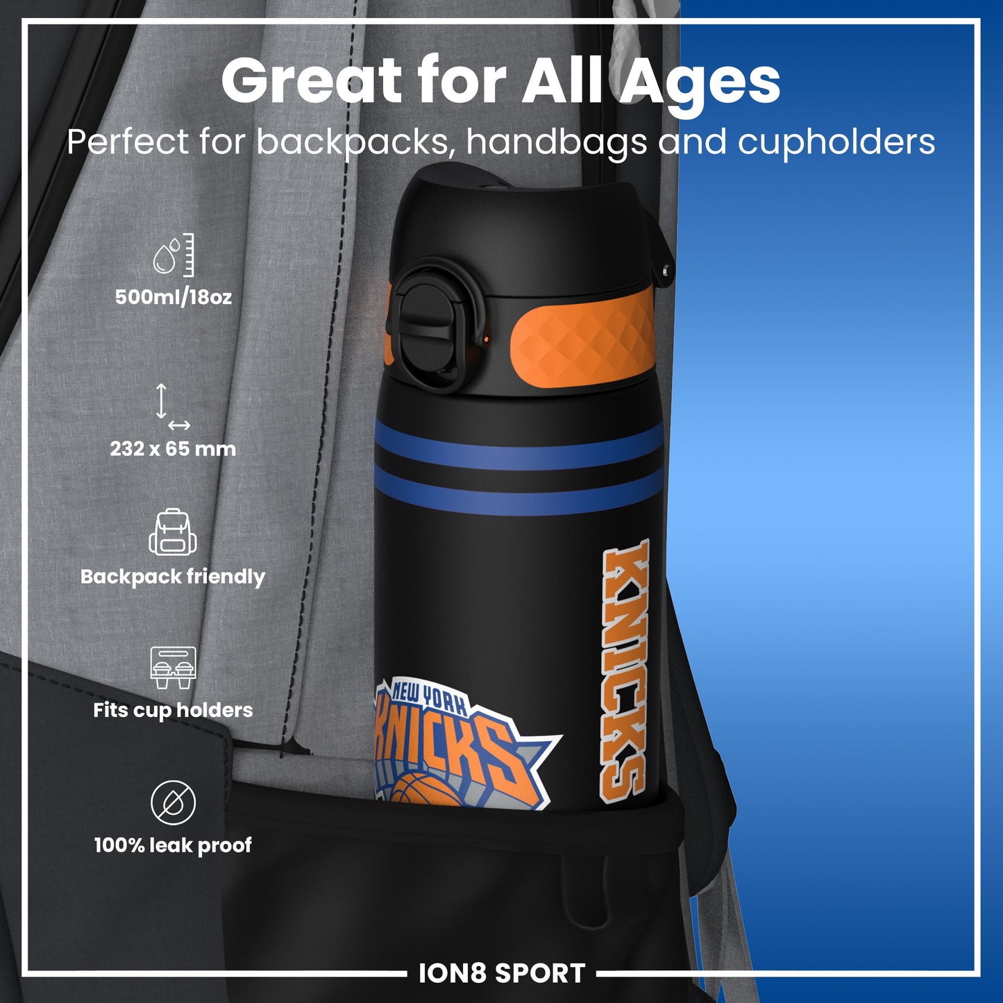 NBA x Ion8 Sports, Recyclon, NY Knicks, 500ml (18oz)
