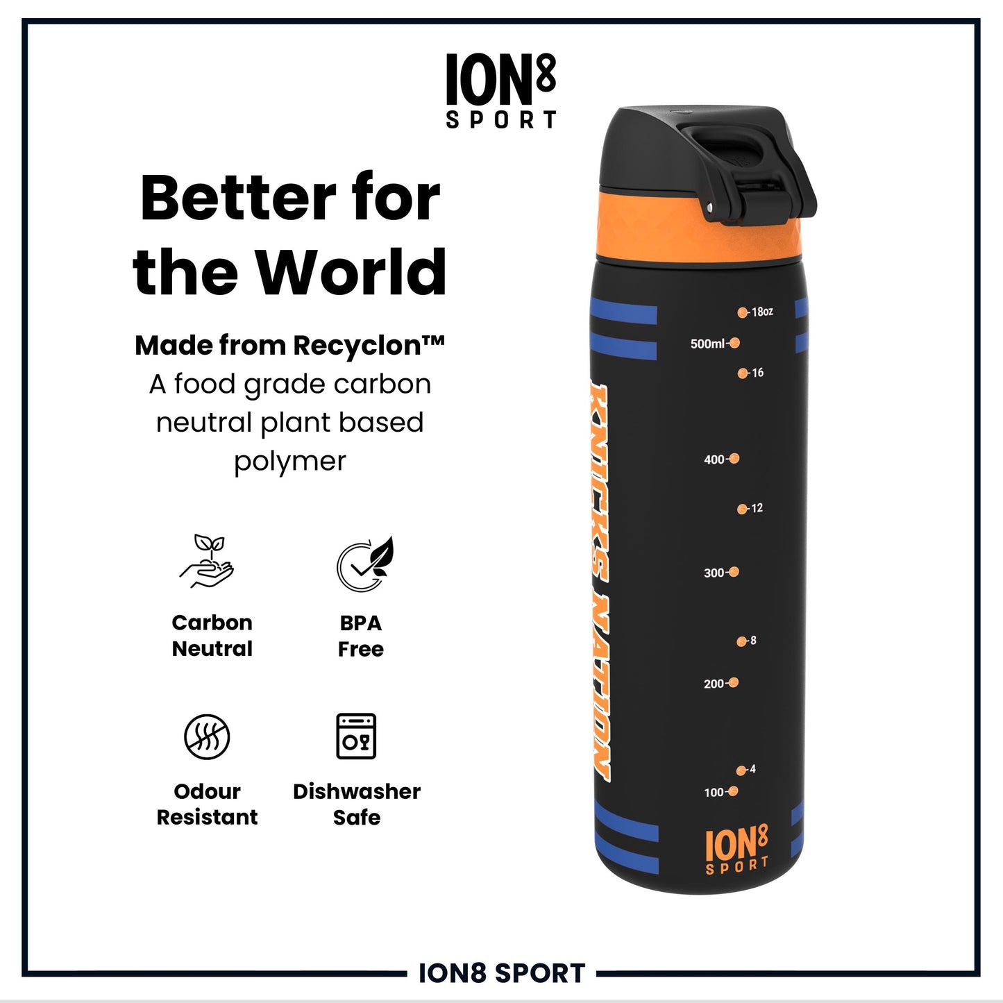 NBA x Ion8 Sports, Recyclon, NY Knicks, 500ml (18oz)