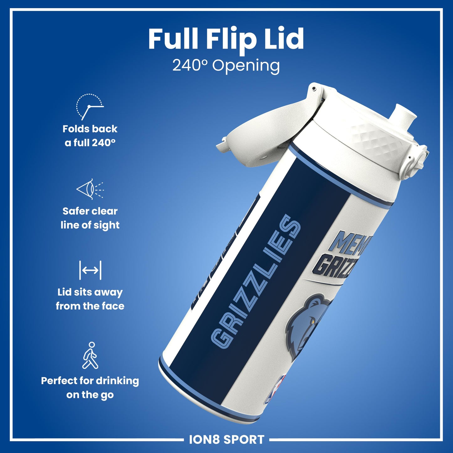 NBA x Ion8 Sports, Insulated Bottle, Memphis Grizzlies, 750ml (24oz)