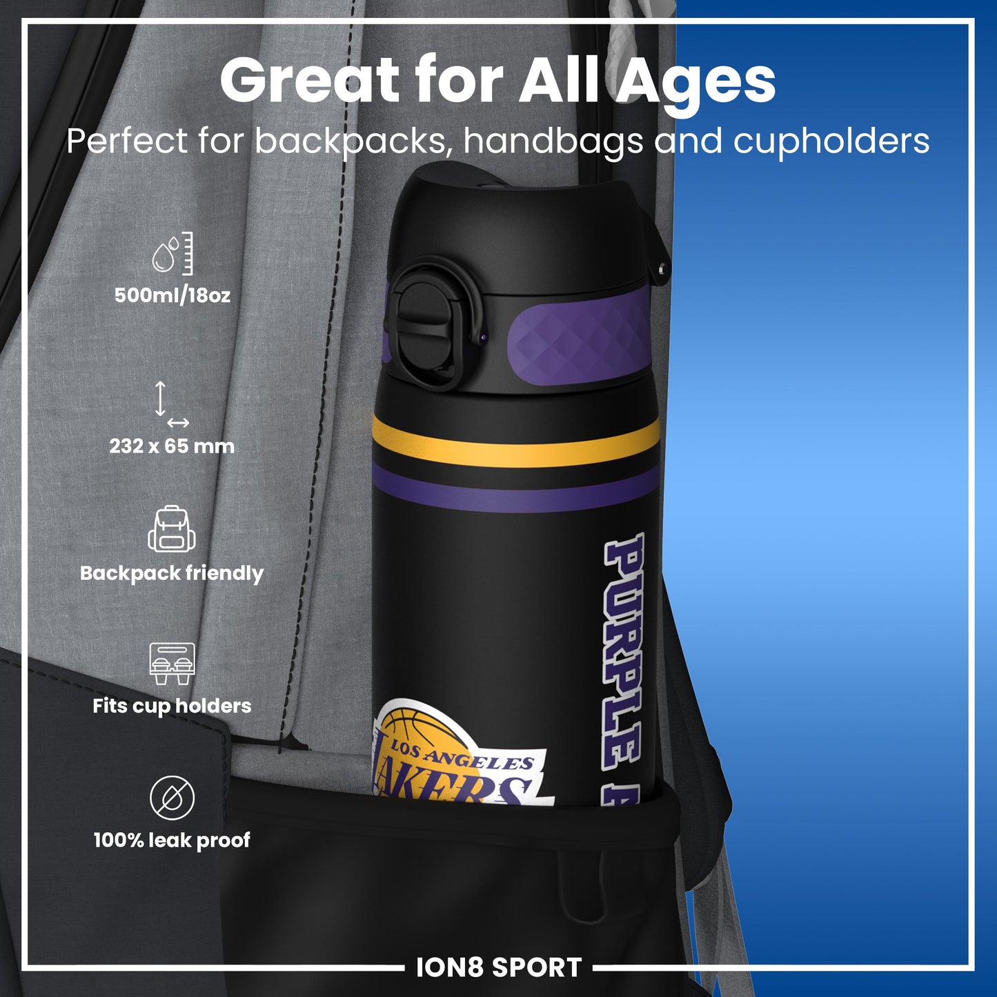 NBA x Ion8 Sports, Recyclon, LA Lakers, 500ml (18oz)