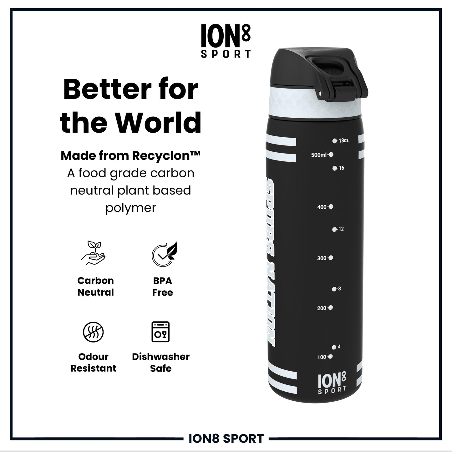 NBA x Ion8 Sports, Recyclon, SA Spurs, 500ml (18oz)