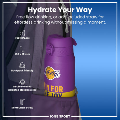 NBA x Ion8 Sports, Insulated Bottle, LA Lakers, 750ml (24oz)