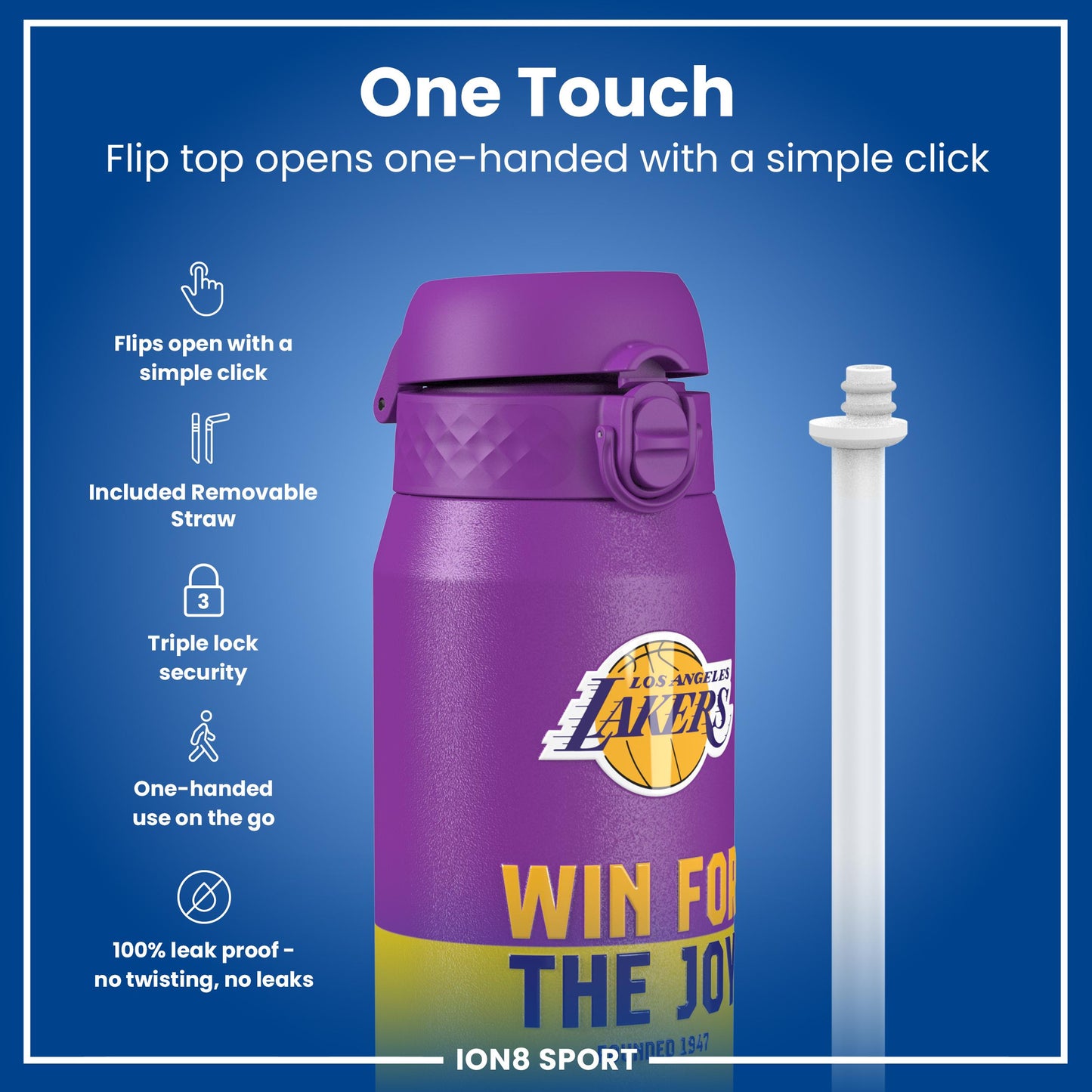 NBA x Ion8 Sports, Insulated Bottle, LA Lakers, 750ml (24oz)