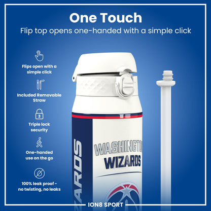 NBA x Ion8 Sports, Insulated Bottle, D.C Wizards, 750ml (24oz)