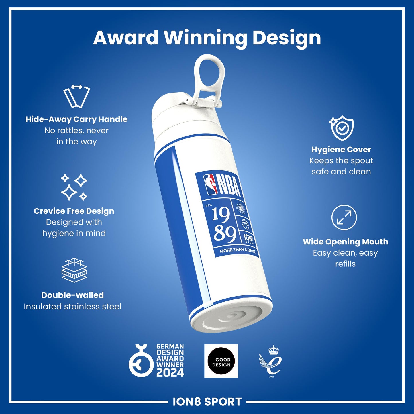 NBA x Ion8 Sports, Insulated Bottle, Orlando Magic, 750ml (24oz)