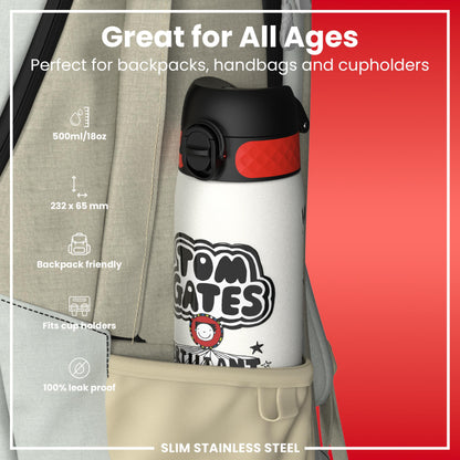 Tom Gates x Ion8 Water Bottle, Stainless Steel, Rockstar, 600ml (20oz)