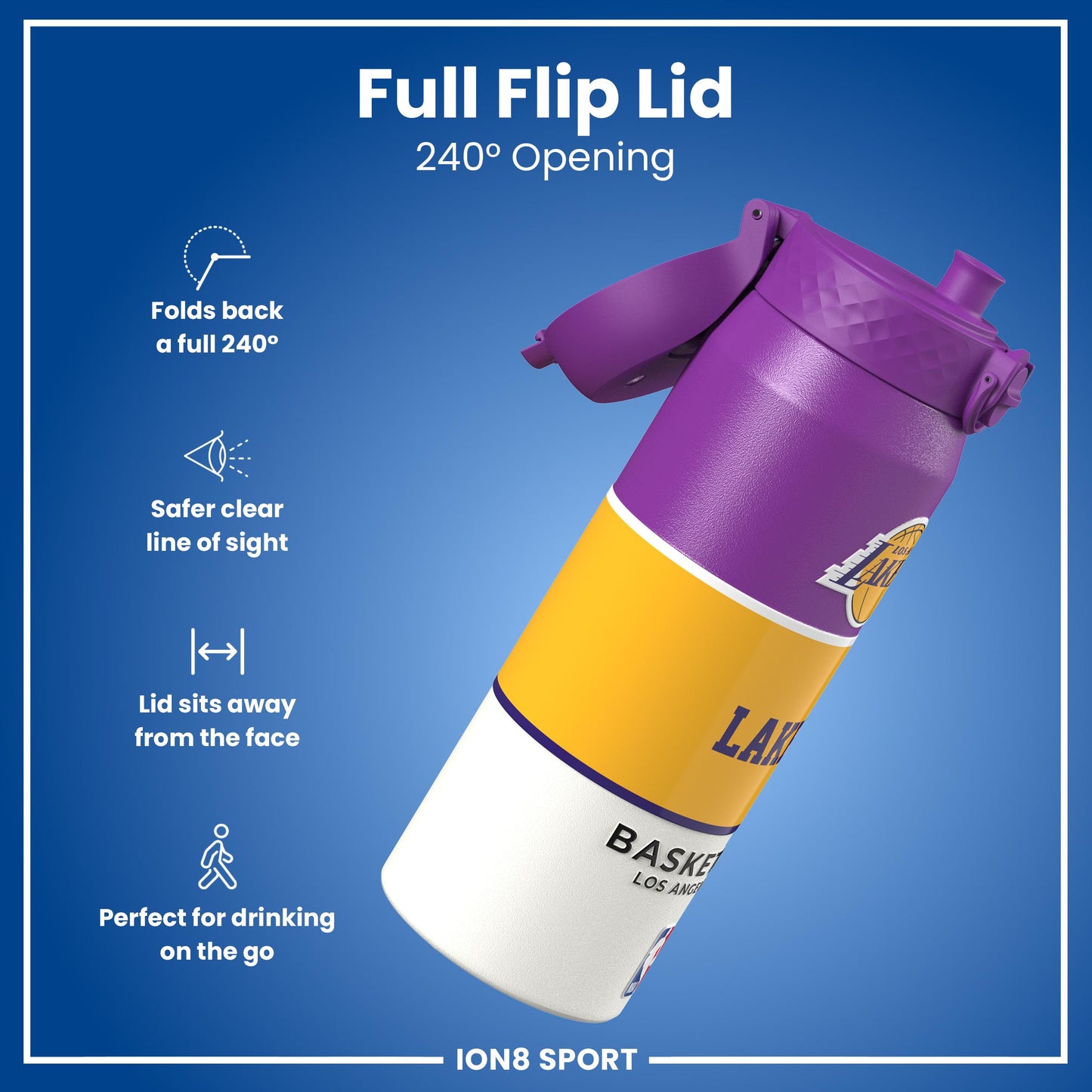 NBA x Ion8 Sports, Insulated Bottle, LA Lakers, 750ml (24oz)