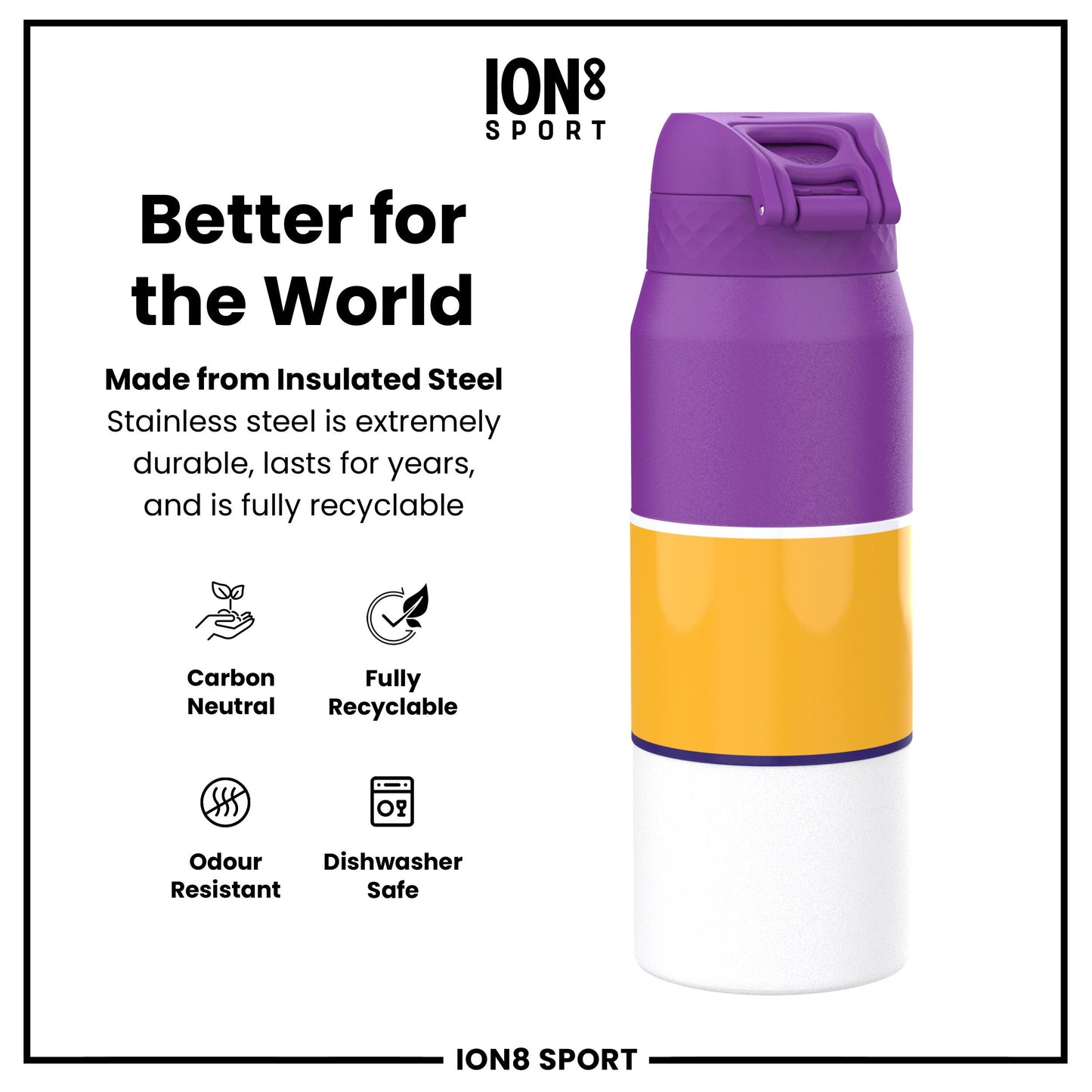 NBA x Ion8 Sports, Insulated Bottle, LA Lakers, 750ml (24oz)