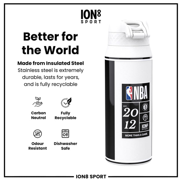 NBA x ION8, Insulated Steel Bottle, Brooklyn Nets, 750ml (24oz)