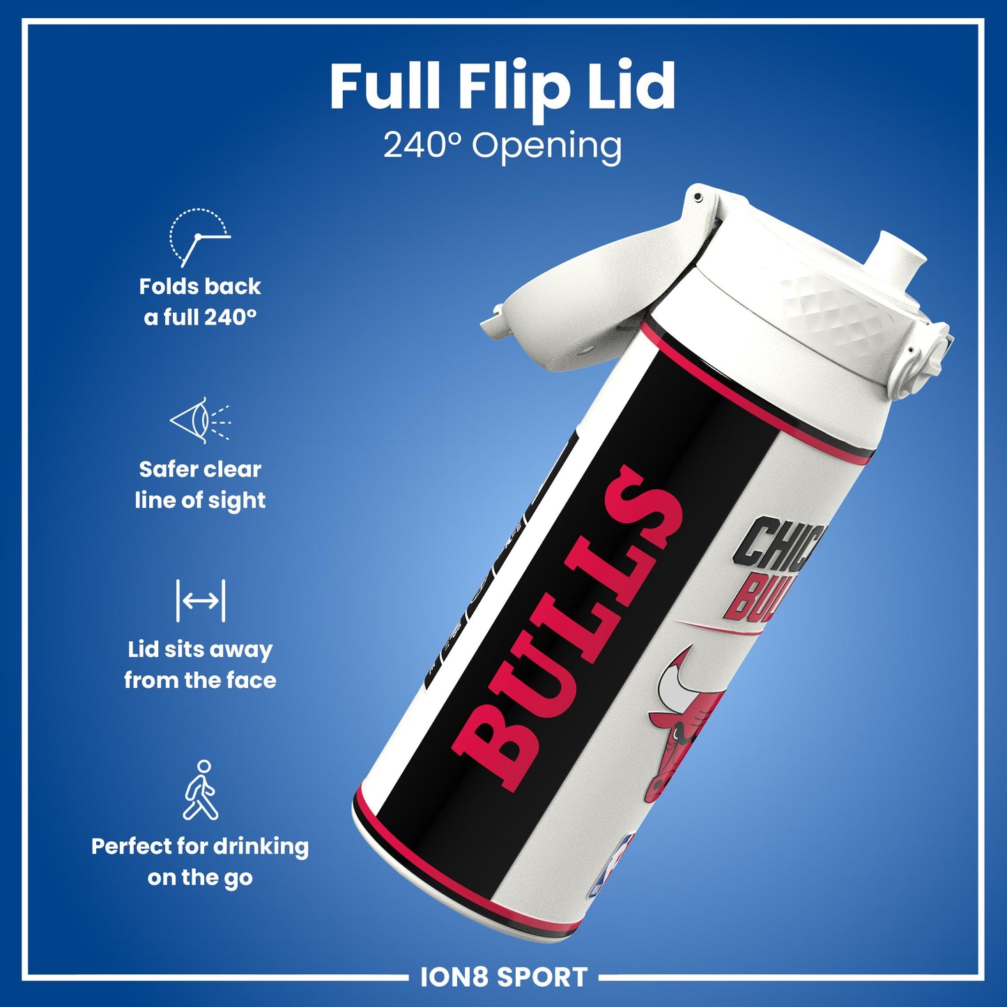 NBA x Ion8 Sports, Insulated Bottle, Chicago Bulls, 750ml (24oz)