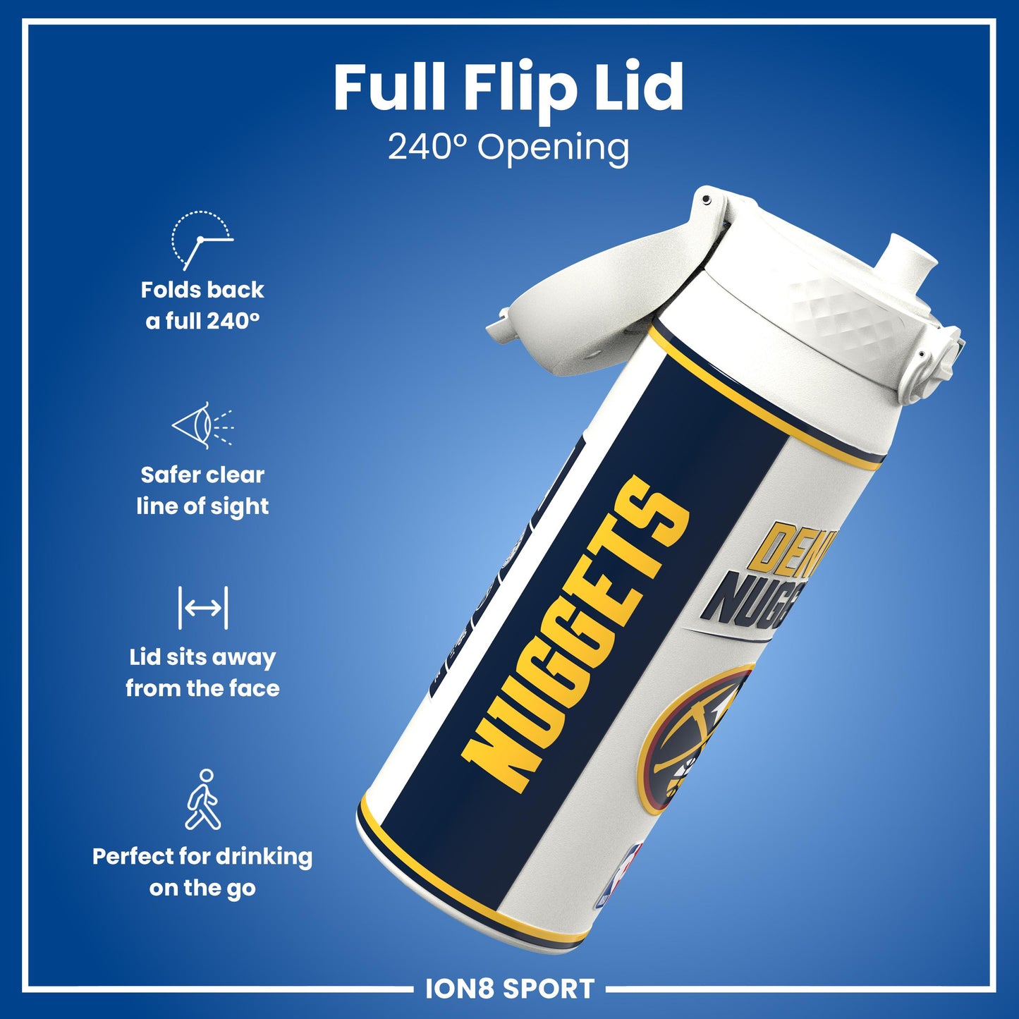NBA x Ion8 Sports, Insulated Bottle, Denver Nuggets, 750ml (24oz)
