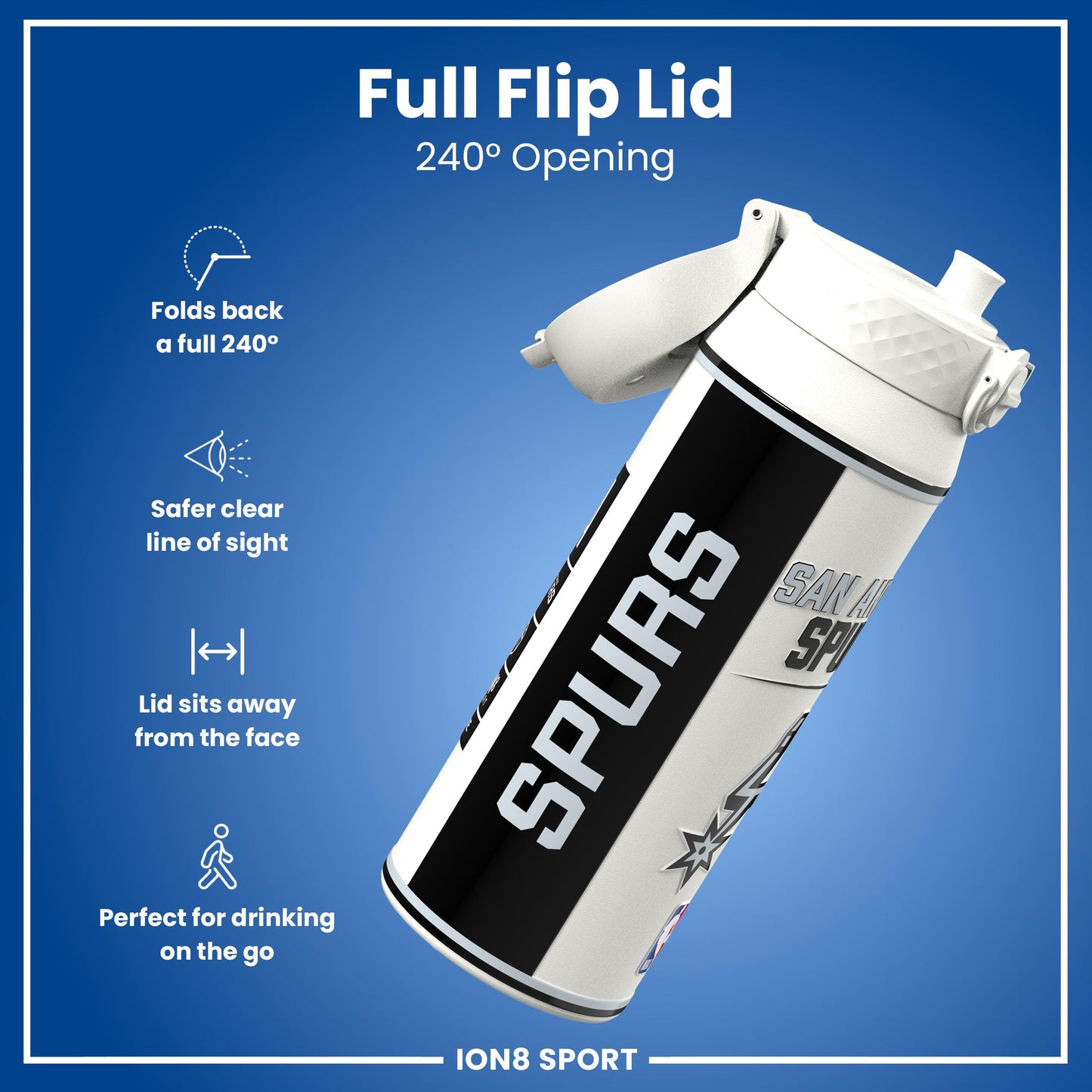 NBA x Ion8 Sports, Insulated Bottle, SA Spurs, 750ml (24oz)