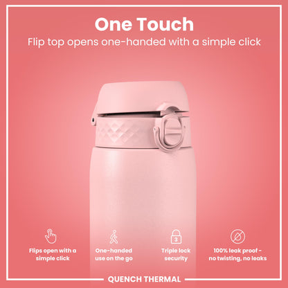 Leak Proof 1 Litre Thermal Water Bottle, Insulated, Rose Quartz, 1L