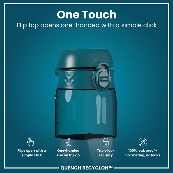 Leak Proof 1 litre Water Bottle, Recyclon, Half-Cut, Teal, 1L