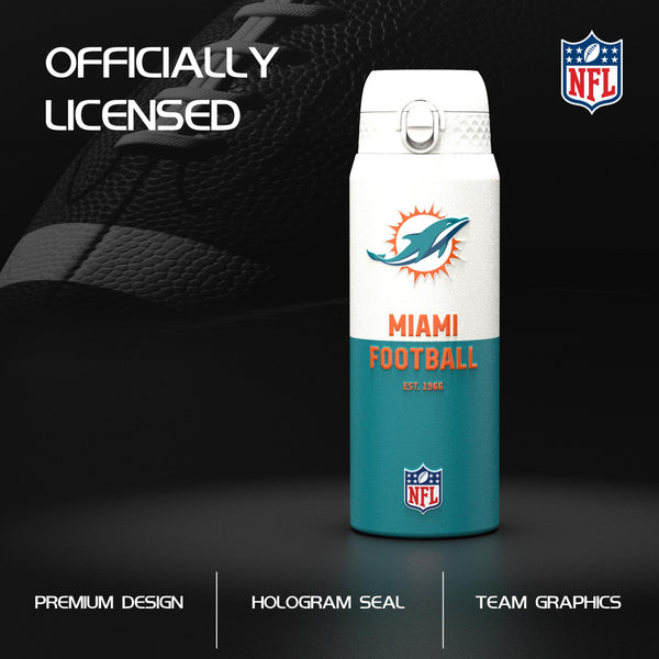 NFL x Ion8 Sports, Insulated Bottle, 50 Series, Miami Dolphins, 750ml (24oz)