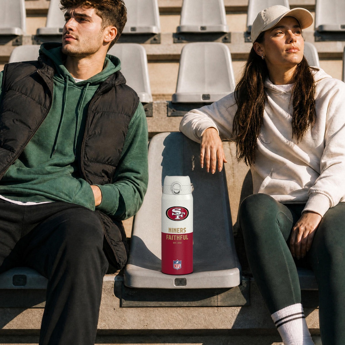 NFL x Ion8 Sports, Insulated Bottle, 50 Series, San Francisco 49ers, 750ml (24oz)