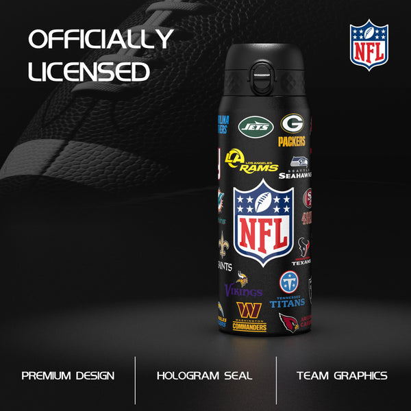 NFL x Ion8 Sports, Insulated Bottle, Logo Series, Multi Teams, 750ml (24oz)