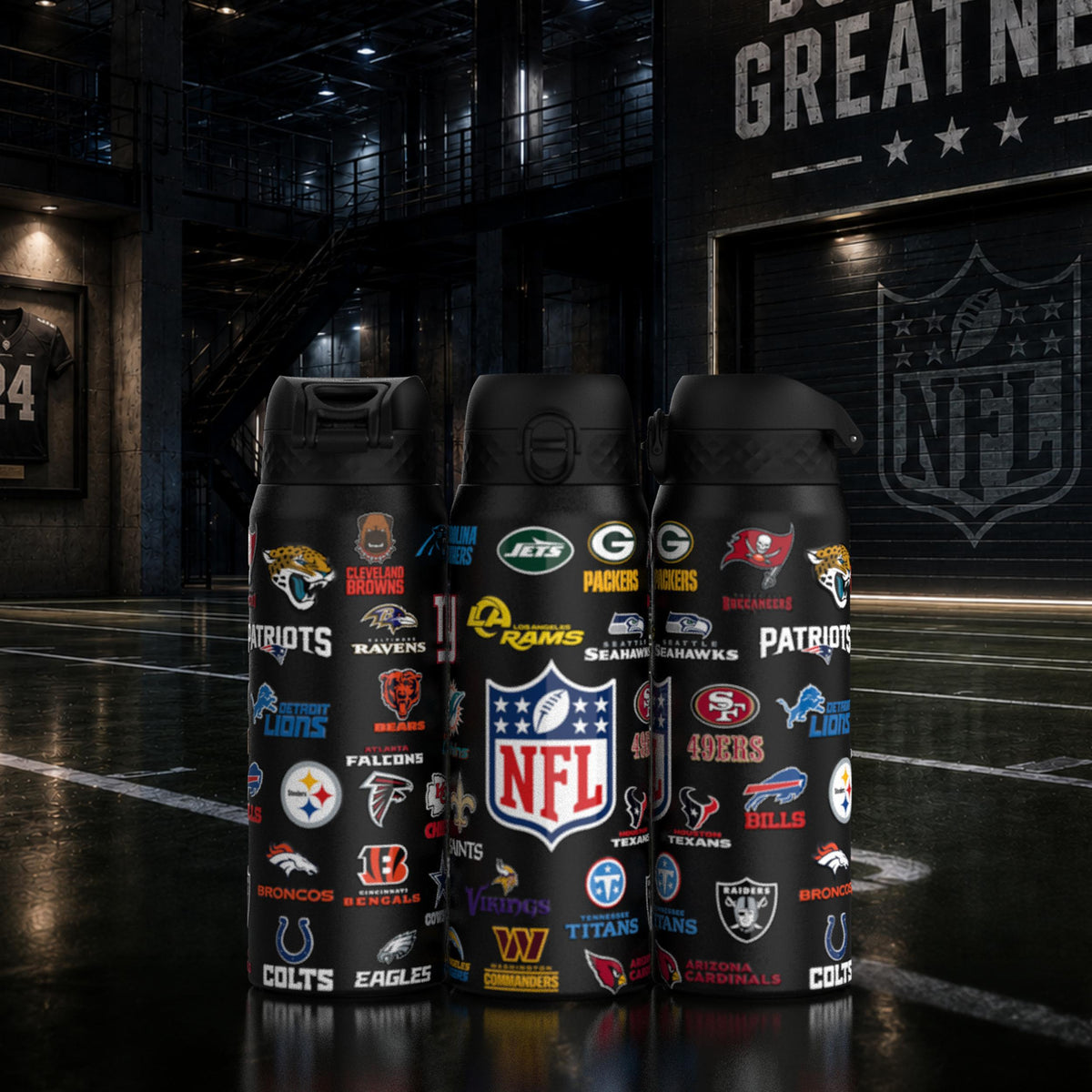 NFL x Ion8 Sports, Insulated Bottle, Logo Series, Multi Teams, 750ml (24oz)