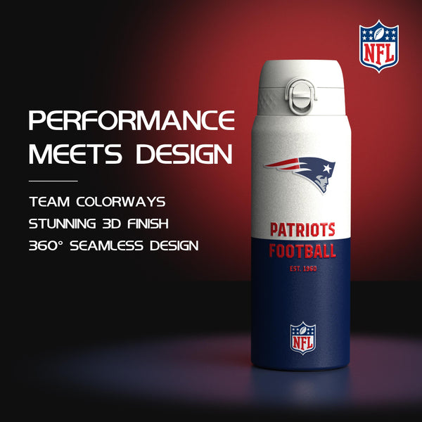 NFL x Ion8 Sports, Insulated Bottle, 50 Series, New England Patriots, 750ml (24oz)