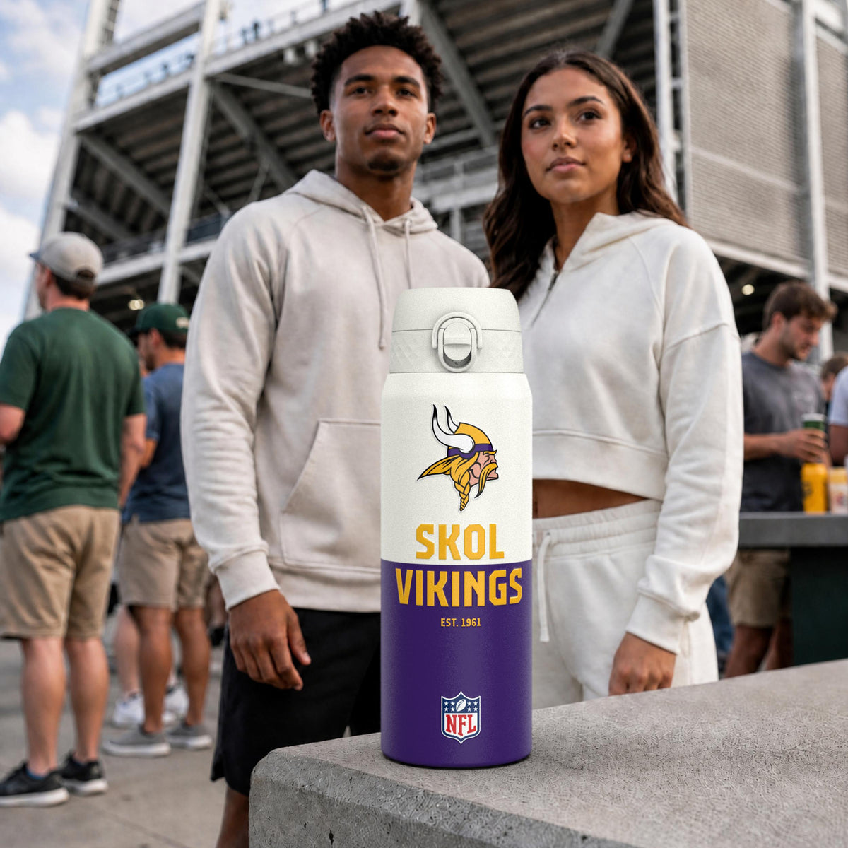NFL x Ion8 Sports, Insulated Bottle, 50 Series, Minnesota Vikings, 750ml (24oz)