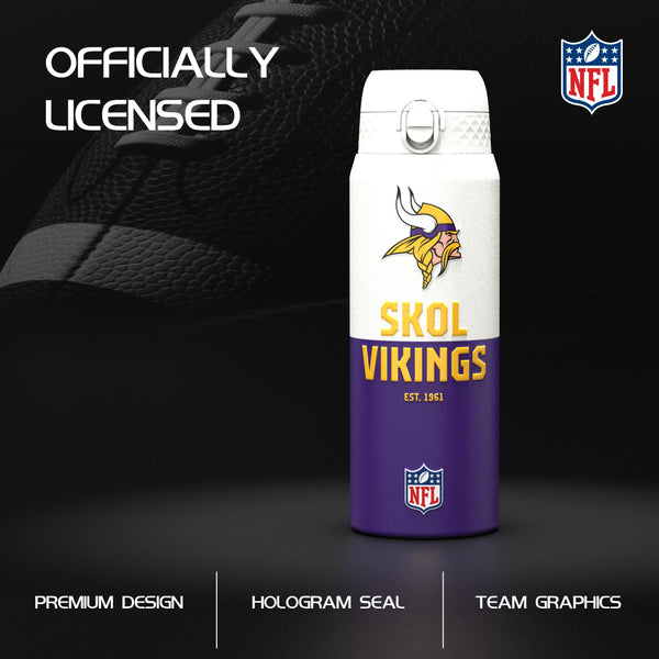 NFL x Ion8 Sports, Insulated Bottle, 50 Series, Minnesota Vikings, 750ml (24oz)