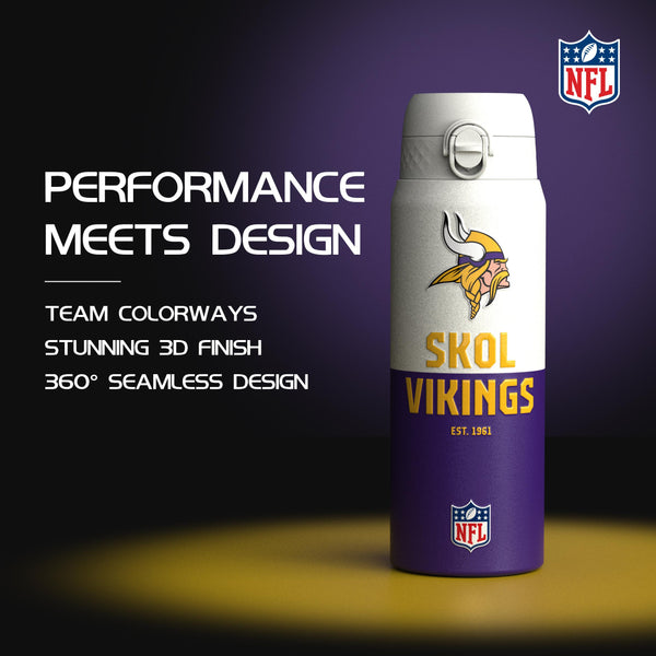 NFL x Ion8 Sports, Insulated Bottle, 50 Series, Minnesota Vikings, 750ml (24oz)