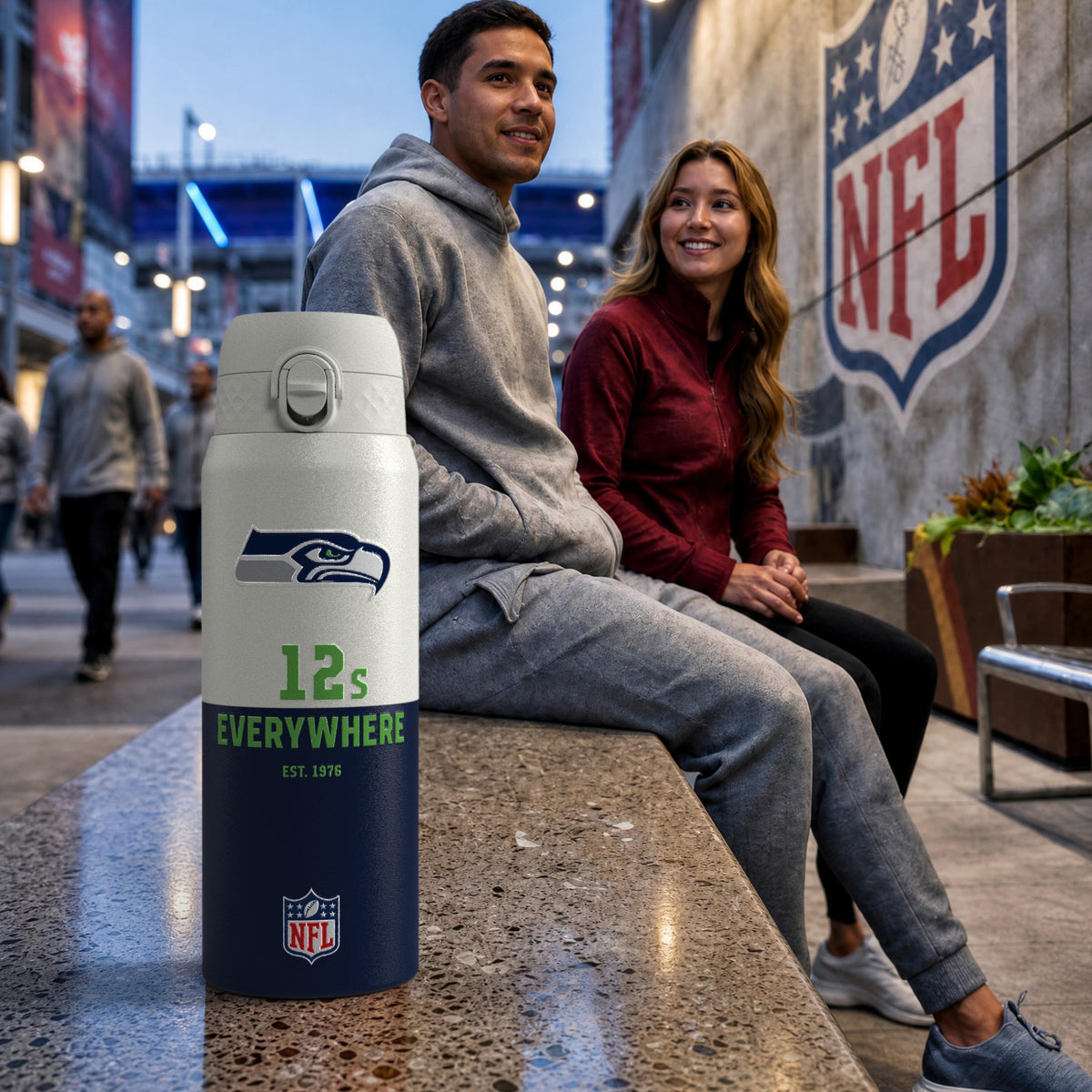 NFL x Ion8 Sports, Insulated Bottle, 50 Series, Seattle Seahawks, 750ml (24oz)