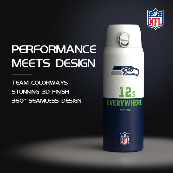 NFL x Ion8 Sports, Insulated Bottle, 50 Series, Seattle Seahawks, 750ml (24oz)