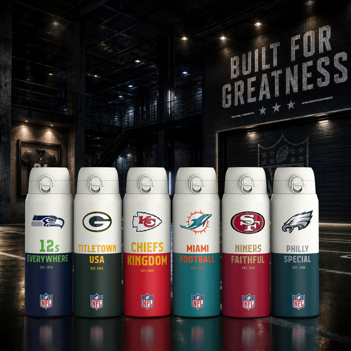 NFL x Ion8 Sports, Insulated Bottle, 50 Series, Seattle Seahawks, 750ml (24oz)